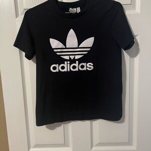 Adidas Kids Tee in Black with White Logo